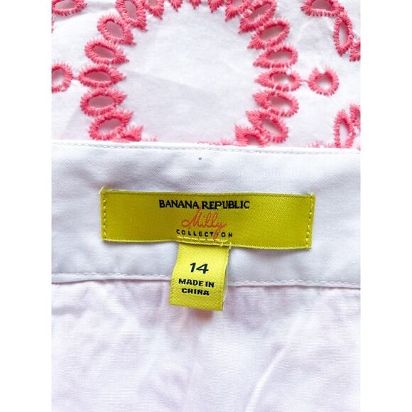 Women's Banana Republic Milly Collection Coral and White 2 Piece Set Size 14 - Picture 2 of 12